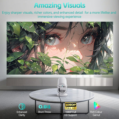 Nasin VF211WF Mini Beamer 1080P Full HD mit WiFi 6 und Bluetooth