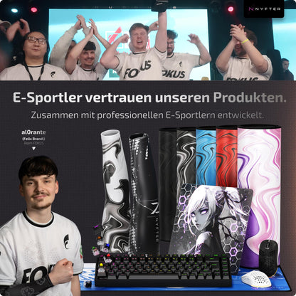 Nyfter Nyfpad XXL Gaming Mauspad 900x500 mm, Weiss-Schwarz