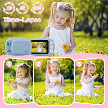 GlobalCrown Sofortbildkamera Kinder P1 – Digitalkamera mit Thermodruck