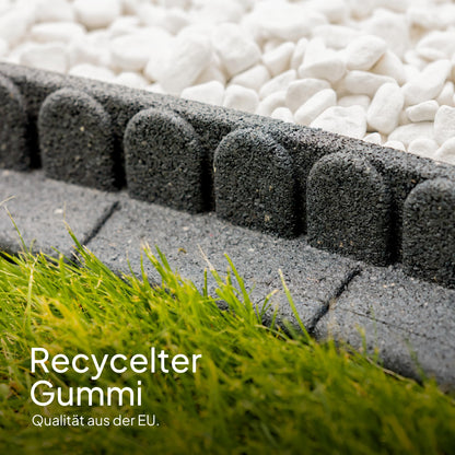 UNIGARDIA Rasenkante flexibel aus recyceltem Gummi, 4,6 m, Anthrazit
