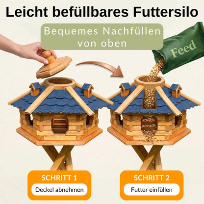Deko-Shop-Hannusch Vogelhaus mit Futtersilo, Grösse L, schwarz