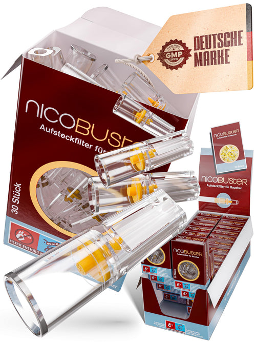 Nicobuster Zigarettenfilter Aufsteckfilter, 720 Stück, 8 mm – Filteraufsatz für herkömmliche Zigaretten