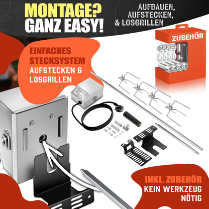 KESSER® Edelstahl Grillspiess Set 107cm für Weber Spirit Gasgrill