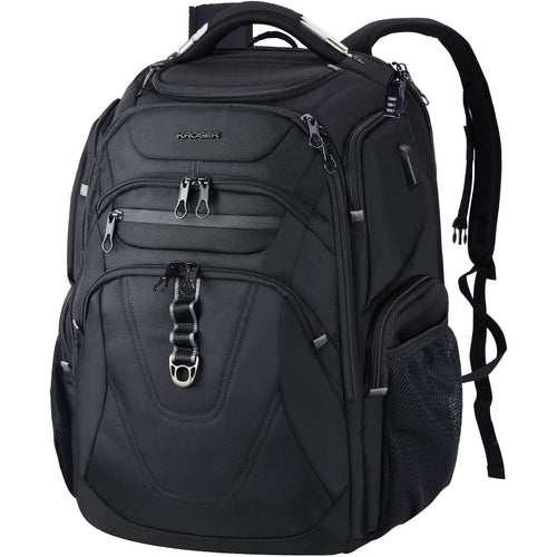 KROSER Laptop Rucksack Herren Business 18.4 Zoll Anti Diebstahl Schwarz. Robust für sicheren Laptop-Transport.