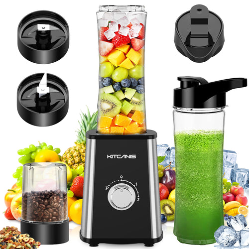 Kitcanis 3-in-1 Standmixer BL05E, 800 W Smoothie Maker mit Mahlbecher