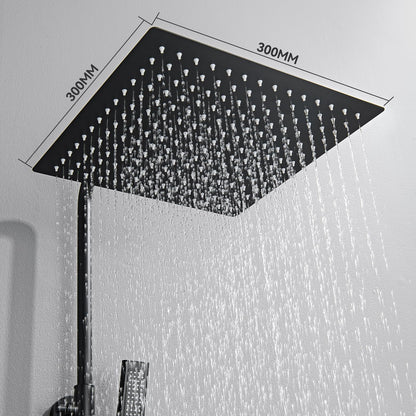 Auralum Regendusche Duschsystem ohne Armatur, Edelstahl Schwarz