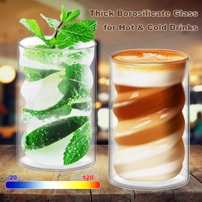 KEHTUNAHT Latte Macchiato Gläser doppelwandig, 400 ml, 6er-Set