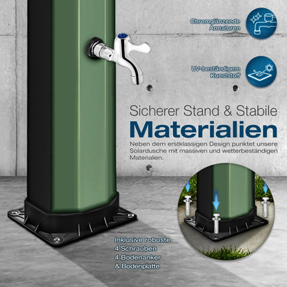 tillvex Solardusche 35 Liter mit Abdeckung und Fussdusche