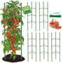 MQUPIN Tomaten Rankhilfe 130 cm Metall, 6 Stück, höhenverstellbar, Käfigform für Kletterpflanzen
