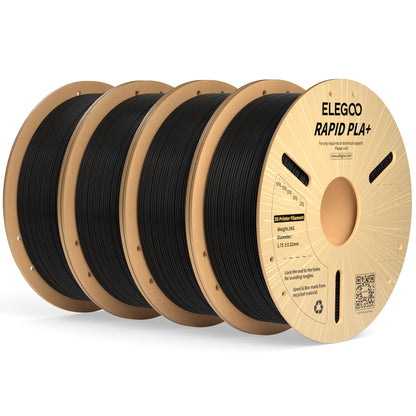 ELEGOO High Speed PLA+ Filament 1.75 mm Schwarz 4 kg, schwarze Filamentspule für 3D-Druck