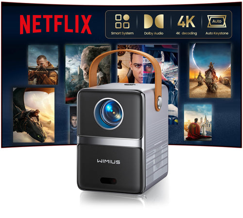WiMiUS P61 PRO Mini Beamer Full HD 1080P Smart Projektor WLAN 6 für Heimkino und Streaming
