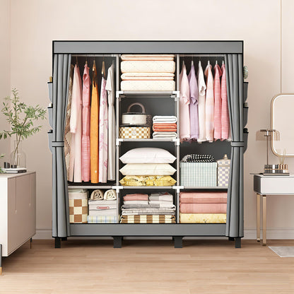 lishbie Stoffschrank DJ-175 tragbarer Kleiderschrank 130 x 45 x 172 cm