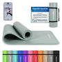 MSPORTS Gymnastikmatte Premium 190 x 100 x 1,5 cm Steingrau, aufrollbare NBR-Fitnessmatte mit Tragegurt