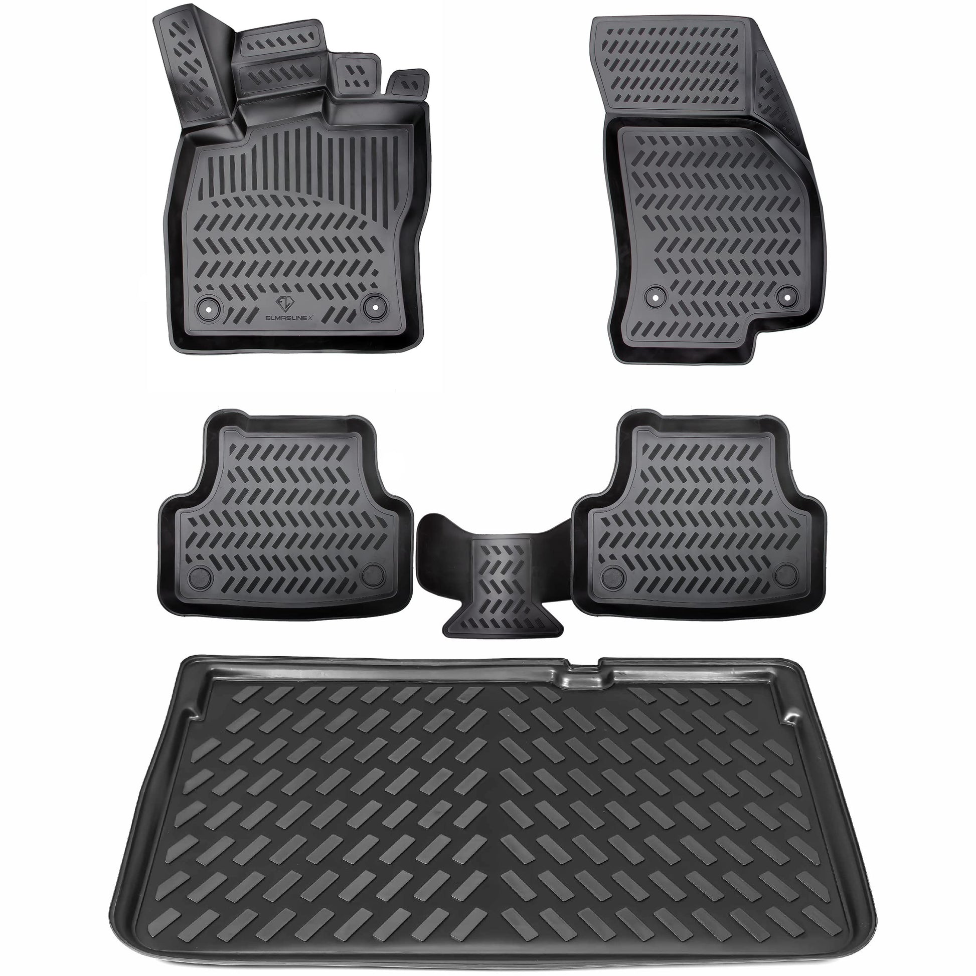 ELMASLINE Seat Arona 3D Matten & Wanne – Oberer Ladeboden. Schwarze, passgenaue 3D-Matten und Wanne. Schützt den oberen Kofferraumboden.