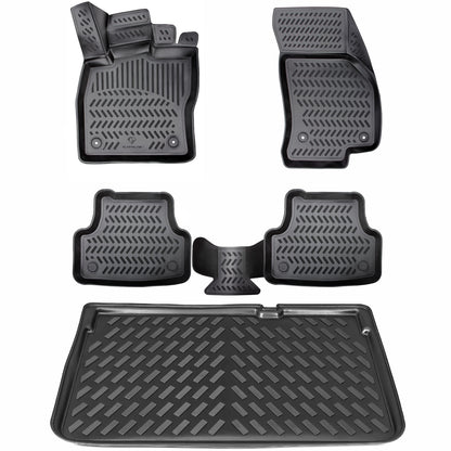 ELMASLINE Seat Arona 3D Matten & Wanne – Oberer Ladeboden. Schwarze, passgenaue 3D-Matten und Wanne. Schützt den oberen Kofferraumboden.