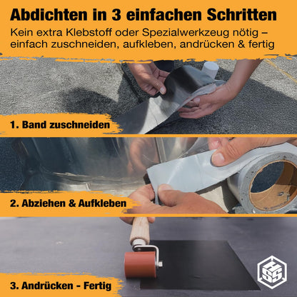 HSS Dach Reparaturband selbstklebend – Schwarz 150mm x 5m