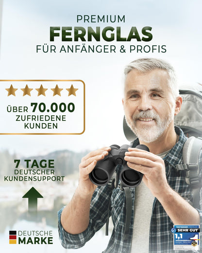 Weidenberger Fernglas 12x42 HD Wasserdicht - Schwarz