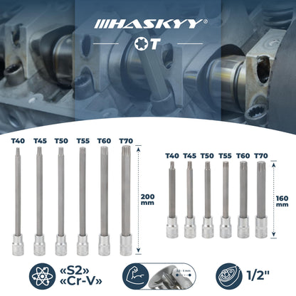 HASKYY Torx Steckschlüsselsatz 32-teilig T25-T80 im Werkzeugkoffer