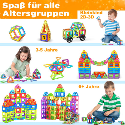 COOLJOYA Magnetische Bausteine 136 Teile, STEM Spielzeug ab 3 Jahre