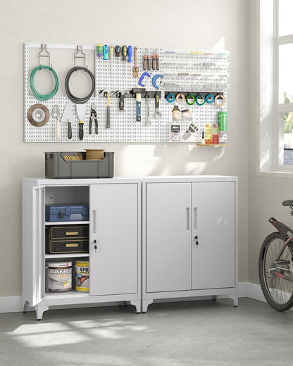 SONGMICS OMC013G01 Aktenschrank aus Stahl abschliessbar – Mattgrau
