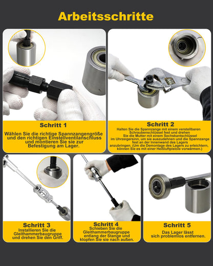 XSTARYE Innenlager Abzieher Set 12-teilig mit Gleithammer 8-32mm
