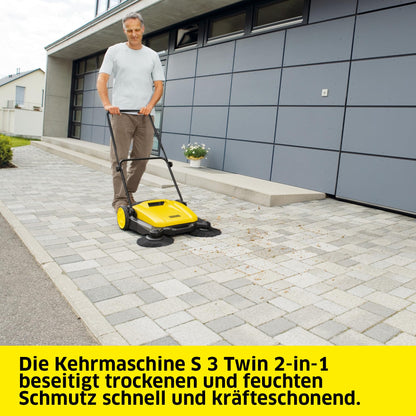 Kärcher Kehrmaschine S 3 Twin 2-in-1, 650 mm Arbeitsbreite, 16 l