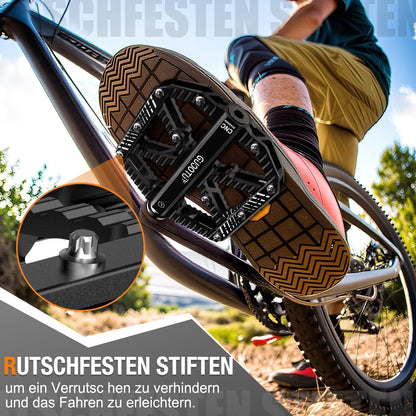 GUOOTU Fahrradpedale CNC Aluminium MTB Flachpedale schwarz
