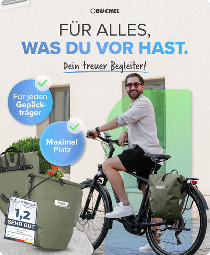 Büchel Fahrradtasche für Gepäckträger, 2er Set, wasserdicht, 25.4 L