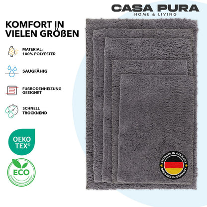 casa pura Badematte Sky Soft, Badvorleger 80x150 cm, grau, rutschfest