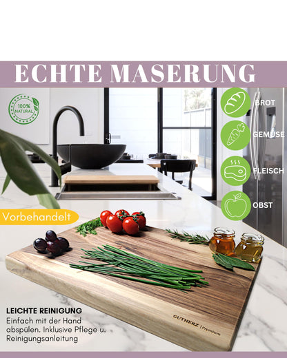 Gutherz® Schneidebrett Nussbaumholz XXL - 60x40x3 cm