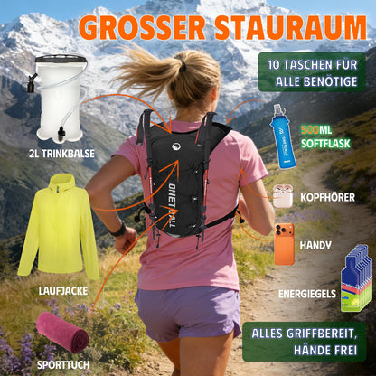 ONETOALL Laufweste mit Trinkblase 2L, ultraleichter Laufrucksack