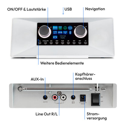 MEDION P85333 Internetradio mit WLAN und DAB+ – Weiss