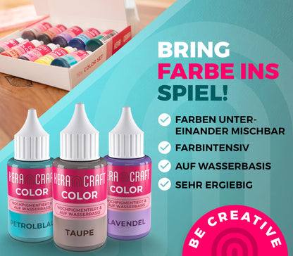 KERACRAFT Color Farbpigmente für Giesspulver 10er Set 25 ml