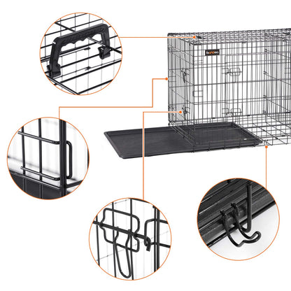 Feandrea PPD48BK Hundekäfig klappbar 122x75cm schwarz