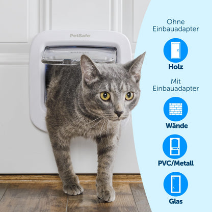 PetSafe Mikrochip Katzenklappe Weiss – Selektiver Zugang