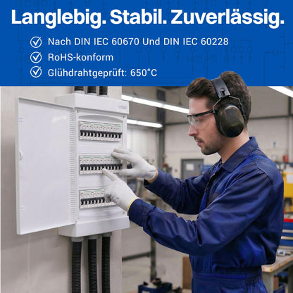 Intratec Sicherungskasten Aufputz 3-reihig IP40, 36 Module, weiss
