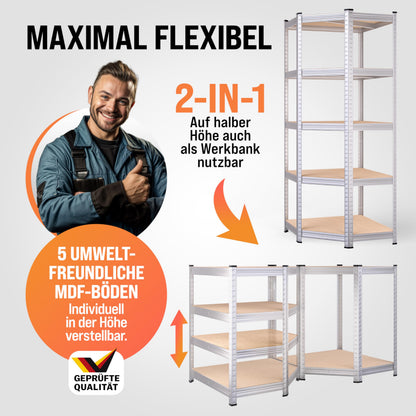 Monzana Schwerlastregal Eckregal Steckregal – 3er Set 2625 kg