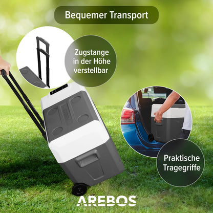 Arebos elektrische Kompressor Gefrierbox 39L mit Rollen