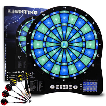 Turnart Dartscheibe Elektronisch Profi LED - Blau: Rund, blau, für präzises Dartspielen mit elektronischer Zählung und LED.