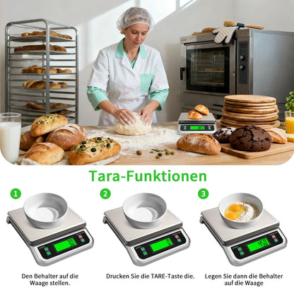 LICHUXIN Küchenwaage Digital 40 kg mit Tara- und Zählfunktion