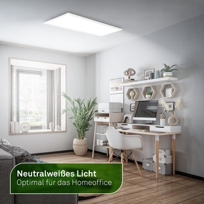 BRILONER LED-Deckenleuchte Panel, neutralweiss, 100 x 25 cm, weiss