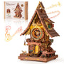 ROBOTIME 3D Puzzle Kuckucksuhr LC901C, Holz-Modellbausatz aus Sperrholz mit Pendel