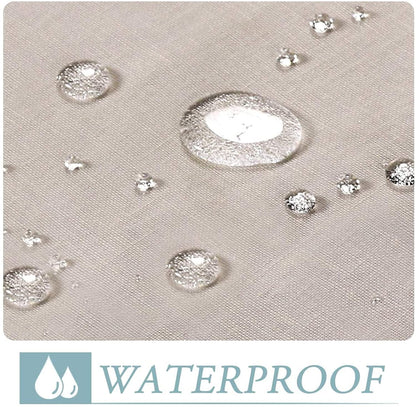 LINFKY Outdoor Vorhänge 2er-Set Leinen wasserdicht 132x240 cm Natur