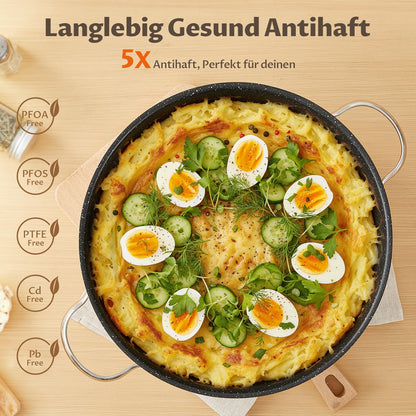 BEZIA Schmorpfanne 28 cm mit Deckel, Edelstahl 18/10, 5,2 L