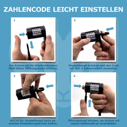 Widder Nero Faltschloss 120 cm, Zahlenschloss, Titan-Stahl Level 15