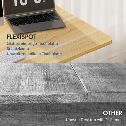 FLEXISPOT Stehschreibtisch 160x80cm Ahorn Schwarz