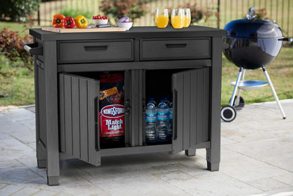 Koll Living Servicetisch BBQ XXL Grilltisch mit Stauraum anthrazit