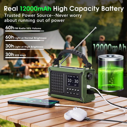 Mesqool Kurbelradio DAB+/UKW Notfallradio mit Solar und Bluetooth
