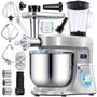 KESSER K-KM 3000 3-in-1 Universal Küchenmaschine - Multifunktion. Silberne Maschine mit Rührschüssel für Teig, Cremes und Fleisch.