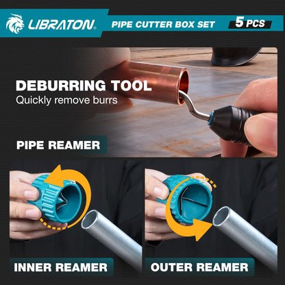 LIBRATON Rohrschneider Set 3-50 mm für Kupfer, PEX und PVC